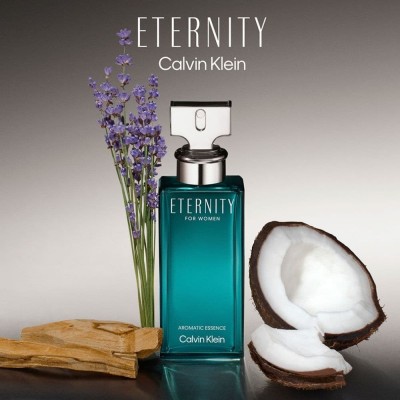Eternity Aromatic Essence Parfum Intense de Calvin Klein, frasco verde turquesa eternity-for-women-moment-eau-de-parfum-calvin-klein-mujer