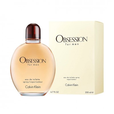 Obsession for Men Eau de Toilette de Calvin Klein, frasco curvo con líquido ámbar obsession-for-men-eau-de-toilette-calvin-klein-hombre