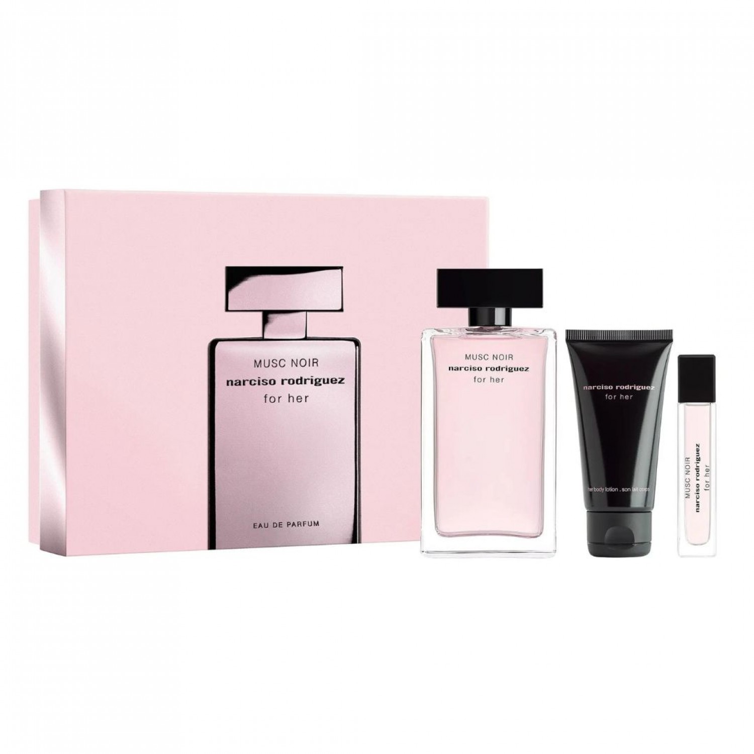 Musc Noir For Her Set Regalo EDP 100 Ml. + BL 50 Ml. + EDP 10 Ml. Musc Noir For Her Set Regalo EDP 100 Ml. + BL 50 Ml. + EDP 10 Ml.