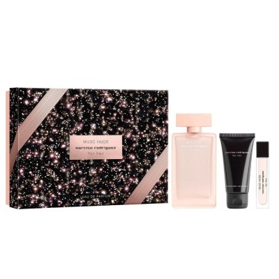 Cofres regalo Musc Nude Narciso Rodríguez con loción corporal y mini spray viaje Set regalo Musc Nude Eau de Parfum para mujer 100 ml – Narciso Rodríguez