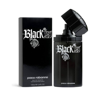 Black XS Eau de Toilette de Paco Rabanne, frasco negro con rosa tatuada black-xs-eau-de-toilette-paco-rabanne-hombre