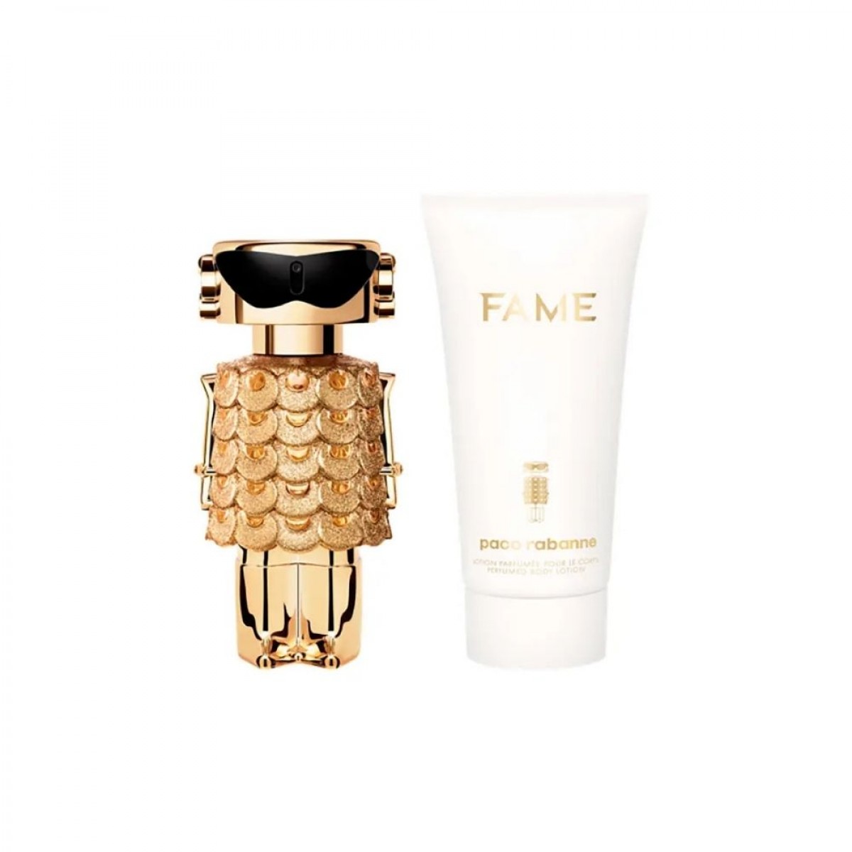 Set Regalo Fame Intense Eau de Parfum 50 ml + Loción Corporal 75 ml – Perfume floral ambarado Paco Rabanne mujer Set Regalo Fame Intense Eau de Parfum 50 ml + Loción Corporal 75 ml para mujer