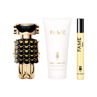 Set Regalo Fame Parfum 50 ml + Loción Corporal 75 ml + Espray Viaje 10 ml para mujer