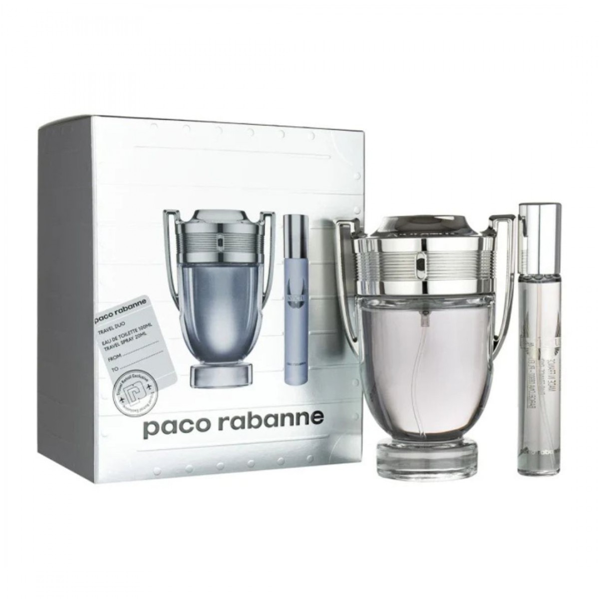 Set Regalo Invictus Eau de Toilette 100 ml + Mini 20 ml – Perfume masculino Paco Rabanne Set Regalo Invictus Eau de Toilette 100 ml + Mini 20 ml para hombre