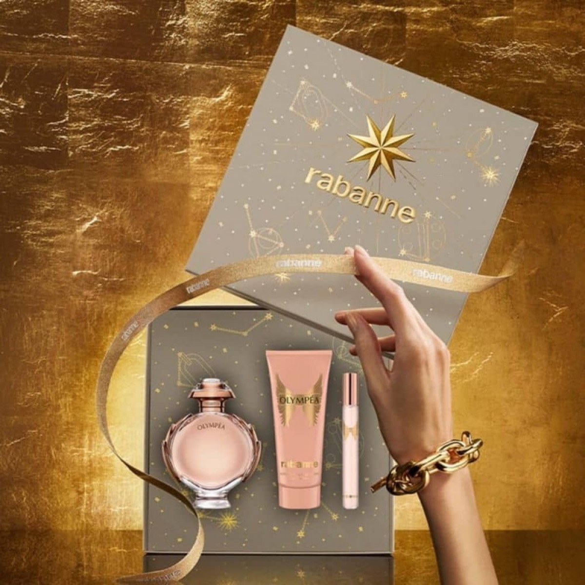 Set Regalo Olympéa Eau de Parfum 80 ml + Loción Corporal 100 ml + Mini Espray 10 ml para mujer