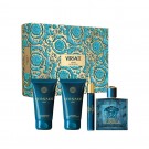 Set Regalo Eros Eau de Parfum 100 Ml. + Mini Espray 10 Ml. + Loción Afeitado 75 Ml. + Gel de ducha 75 Ml. + Neceser