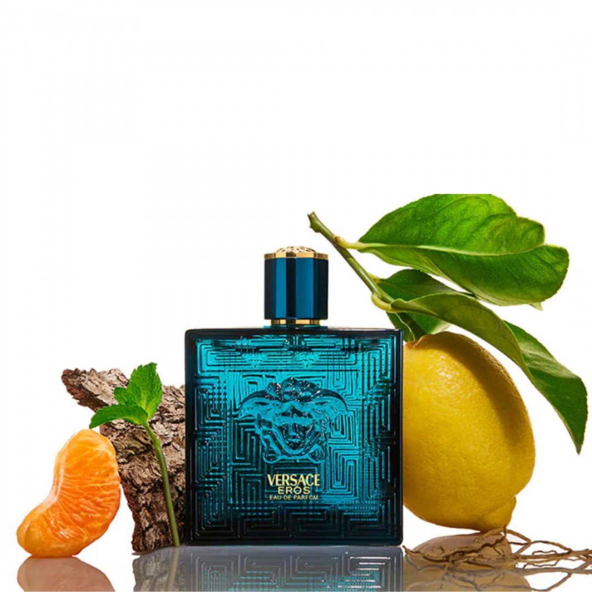 Versace Eros EDP 50 ml para hombre en frasco azul Frasco Versace Eros Eau de Parfum 50 ml azul turquesa