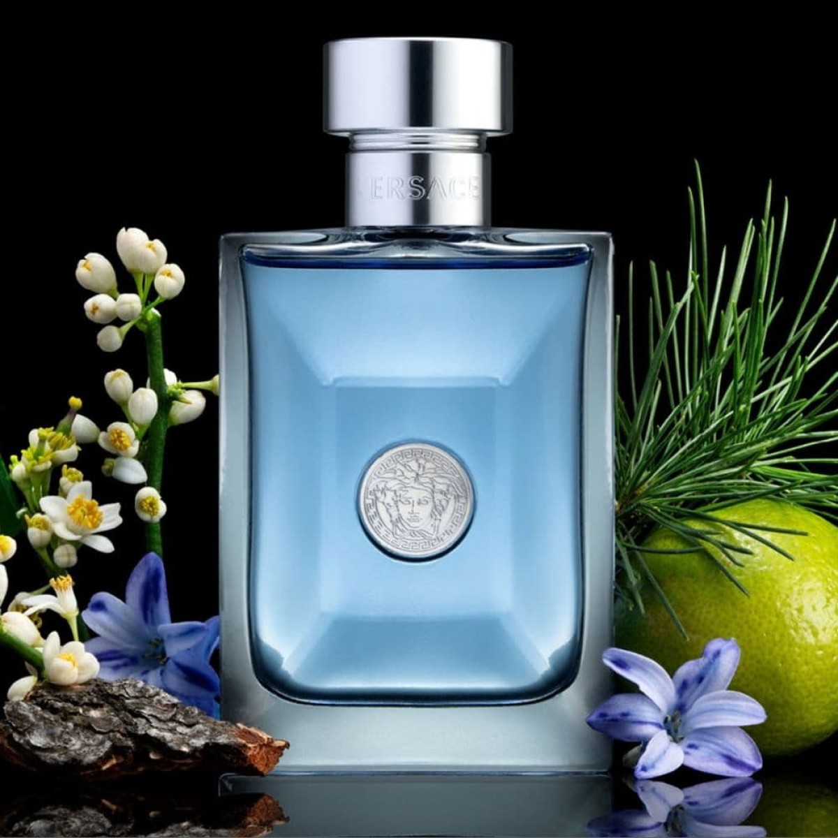 Versace Pour Homme Eau de Toilette 100 ml detalle frasco Versace Pour Homme Eau de Toilette 100 ml fragancia masculina